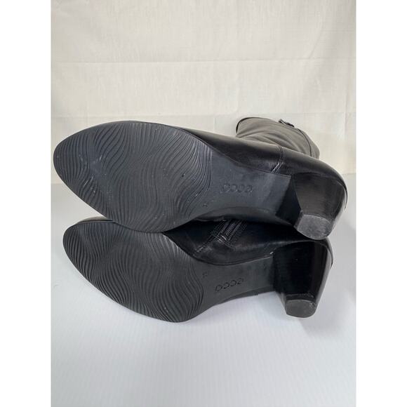 ECCO‎ Hope Knee High Boots Size 8.5/ 39 Black Leather Riding Equestrian Western - Picture 9 of 14